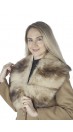 Polecat fur collar, cream